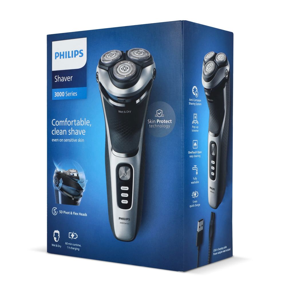 S3341|PhilipsElektrisch scheerapparaat voor nat en droog scheren