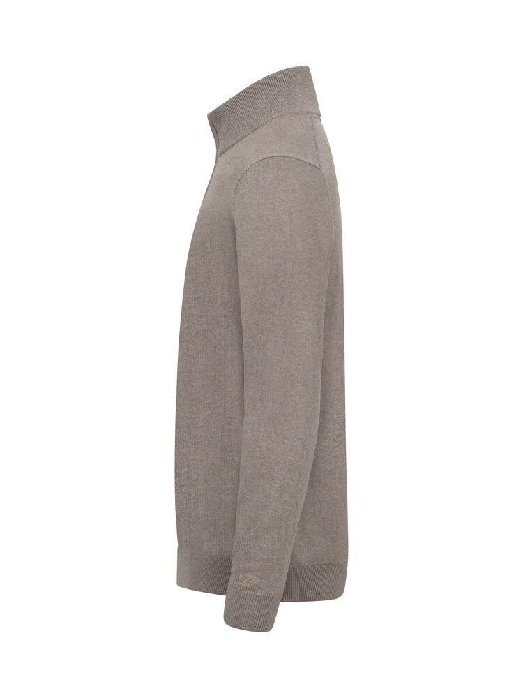 Cutter & Buck - Oakville Half Zip Sweater Heren Nougat Mélange M